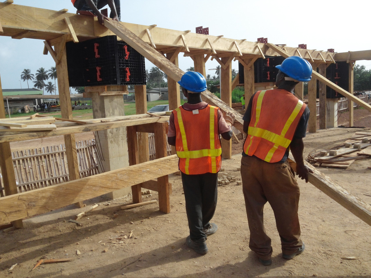 Upper ring beams & classroom furniture at OLA