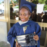 Regina with her brand new Dell tablet donated by Exertis