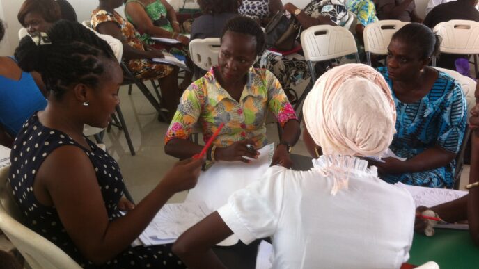 Teachers carry out a group activity
