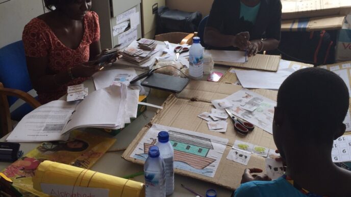 Some of the teachers help to make teaching and learning materials