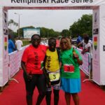 Still smiling at the end of the race