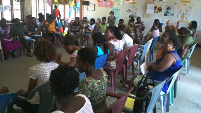 One of our teacher trainers delivering to the KG teachers