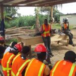 Lawrence mensah giving saftey talk