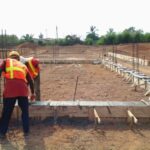 erecting wooden form work