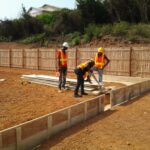 erecting wooden form work