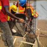 pouring concrete