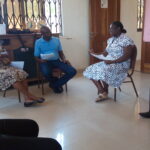 The OLA trainers practice some scenarios they may face in the screening process