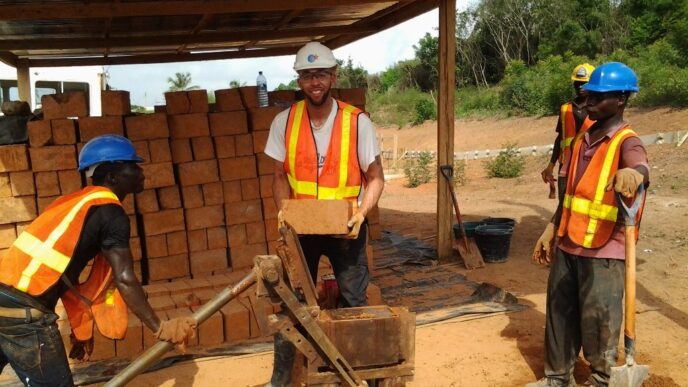 Antoine Campbell with Ghana site team