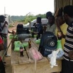 site team having celebration drink