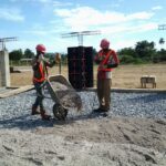 image: pouring foundation beam concrete