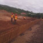 Site boundary bamboo fence