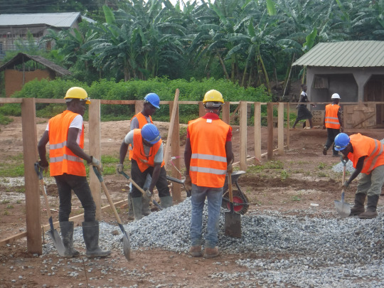 Construction is underway at Akwidaa Model KG School